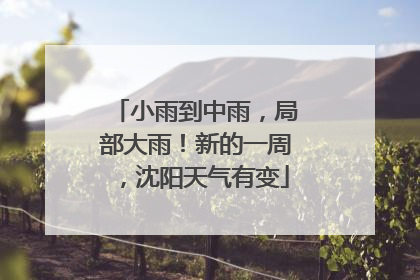 小雨到中雨，局部大雨！新的一周，沈阳天气有变